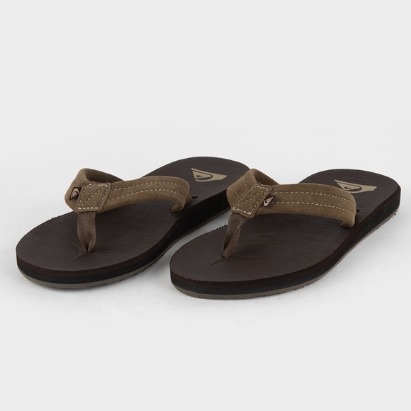 BRAND NEW men quicksilver carver suede leather slides / slippers size US 8 - Picture 1 of 2